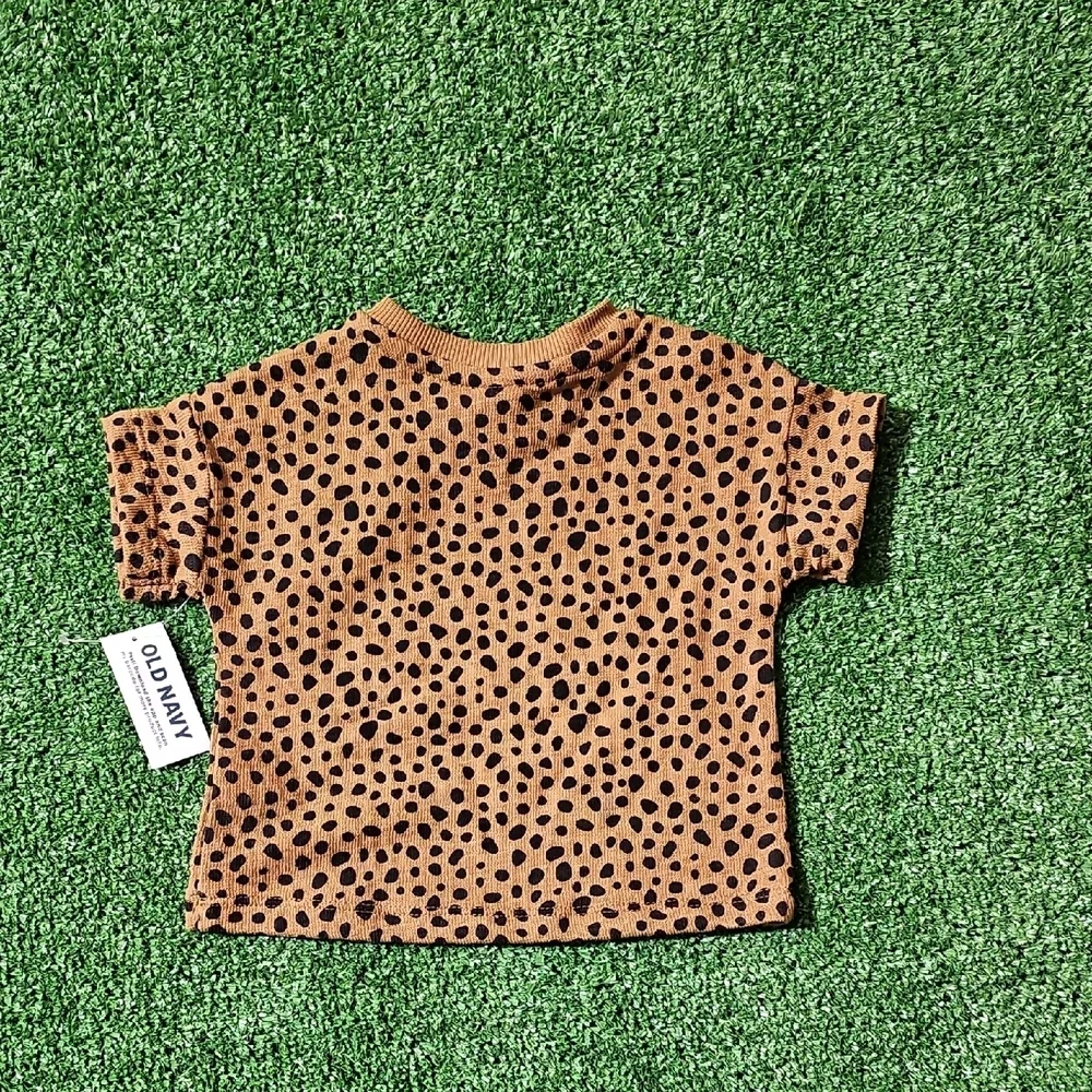 Old Navy Brown and Black Polka Dot Kids Tee